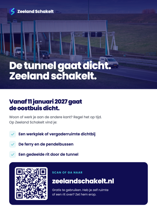 Poster van Zeeland Schakelt met QR-code
